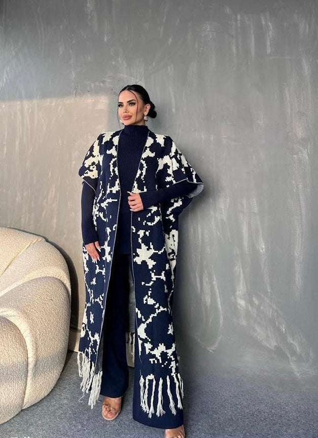 Ensemble trois pièces la maille Bleu foncé