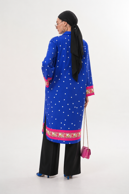 ROBE PETIT POINT BLEU ROI