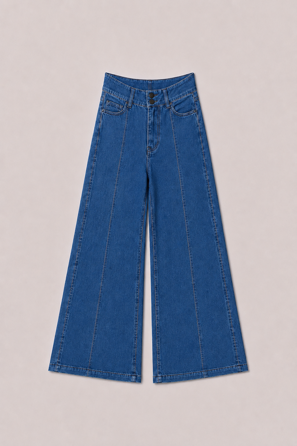 Jeans Large Bleu Pince
