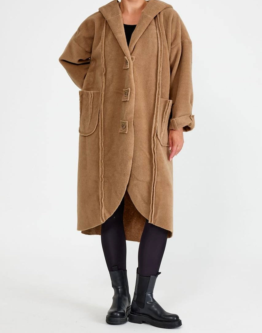 Manteau cachemire bouton