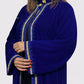 Kimono velours col officier bleu royal