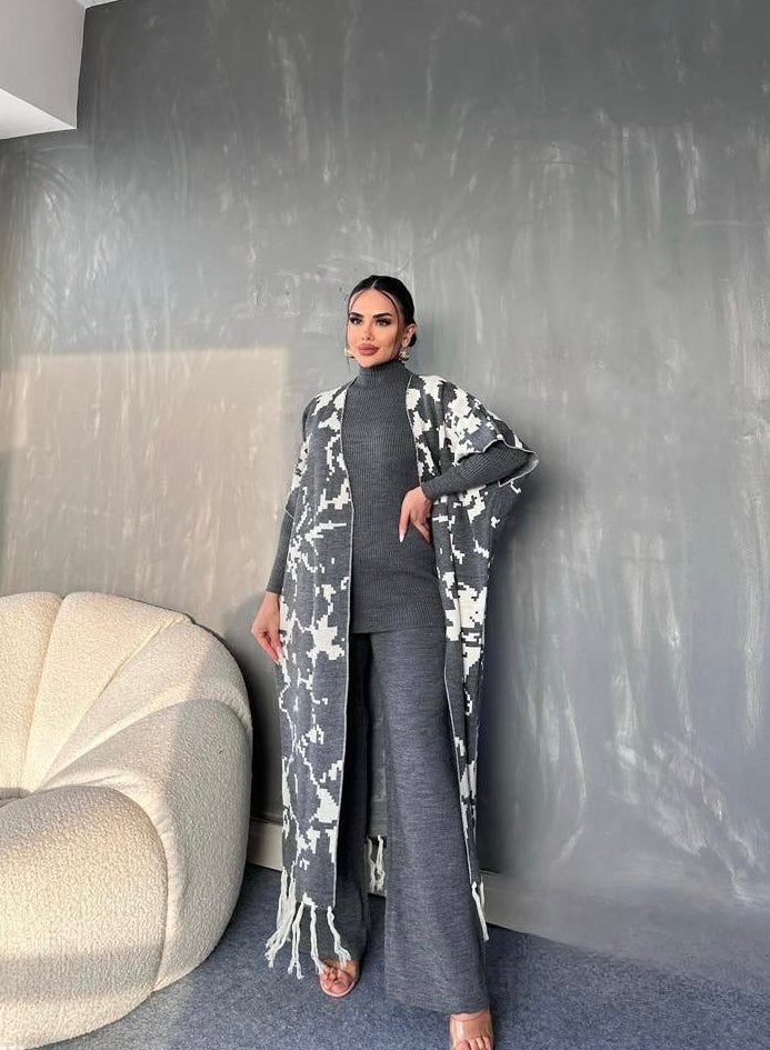 Ensemble trois pièces la maille Gris