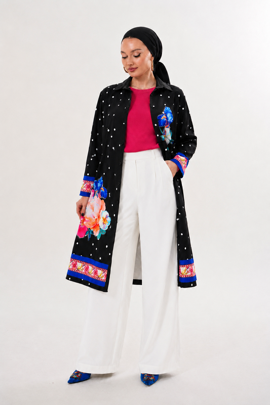 ROBE PETIT POINT NOIR