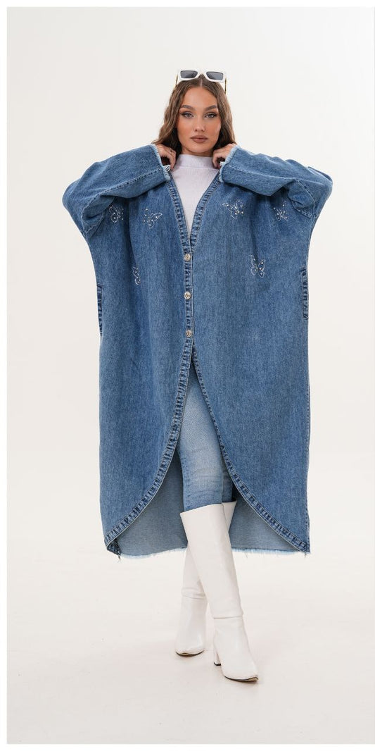 VESTE LONGUE EN JEANS