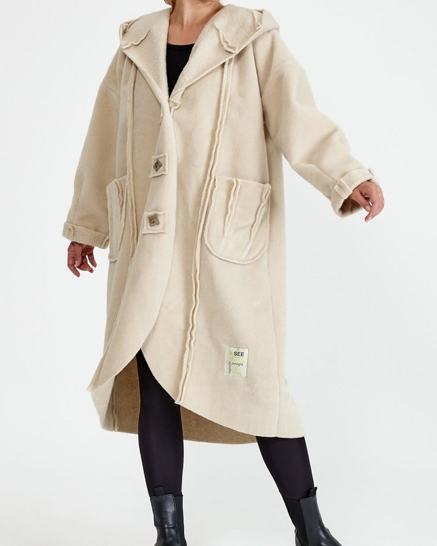 Manteau cachemire bouton
