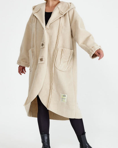Manteau cachemire bouton