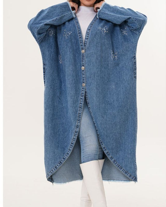 VESTE LONGUE EN JEANS