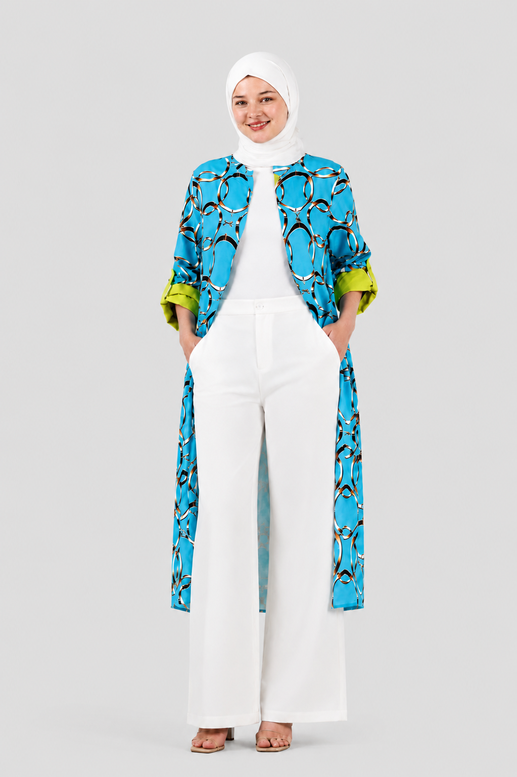 ROBE ANNEAUX TURQUOI
