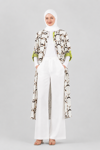 ROBE ANNEAUX BLANC CASSE