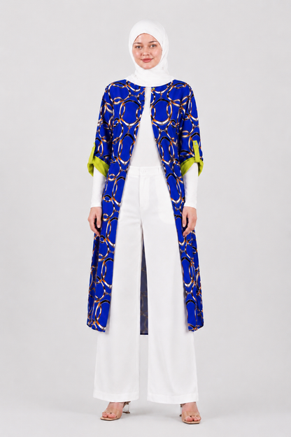 ROBE ANNEAUX BLEU ROI
