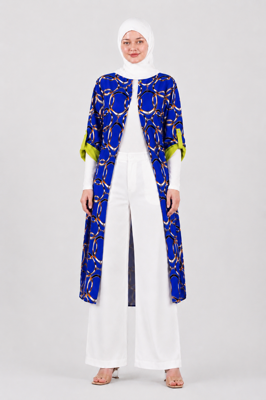 ROBE ANNEAUX BLEU ROI
