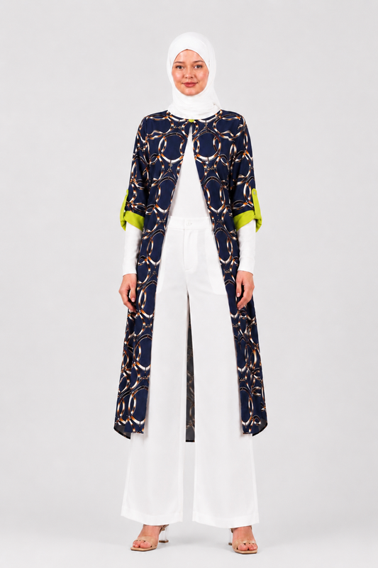 ROBE ANNEAUX BLEU NUIT