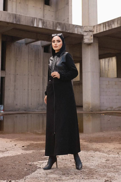 معطف طويل قبعة