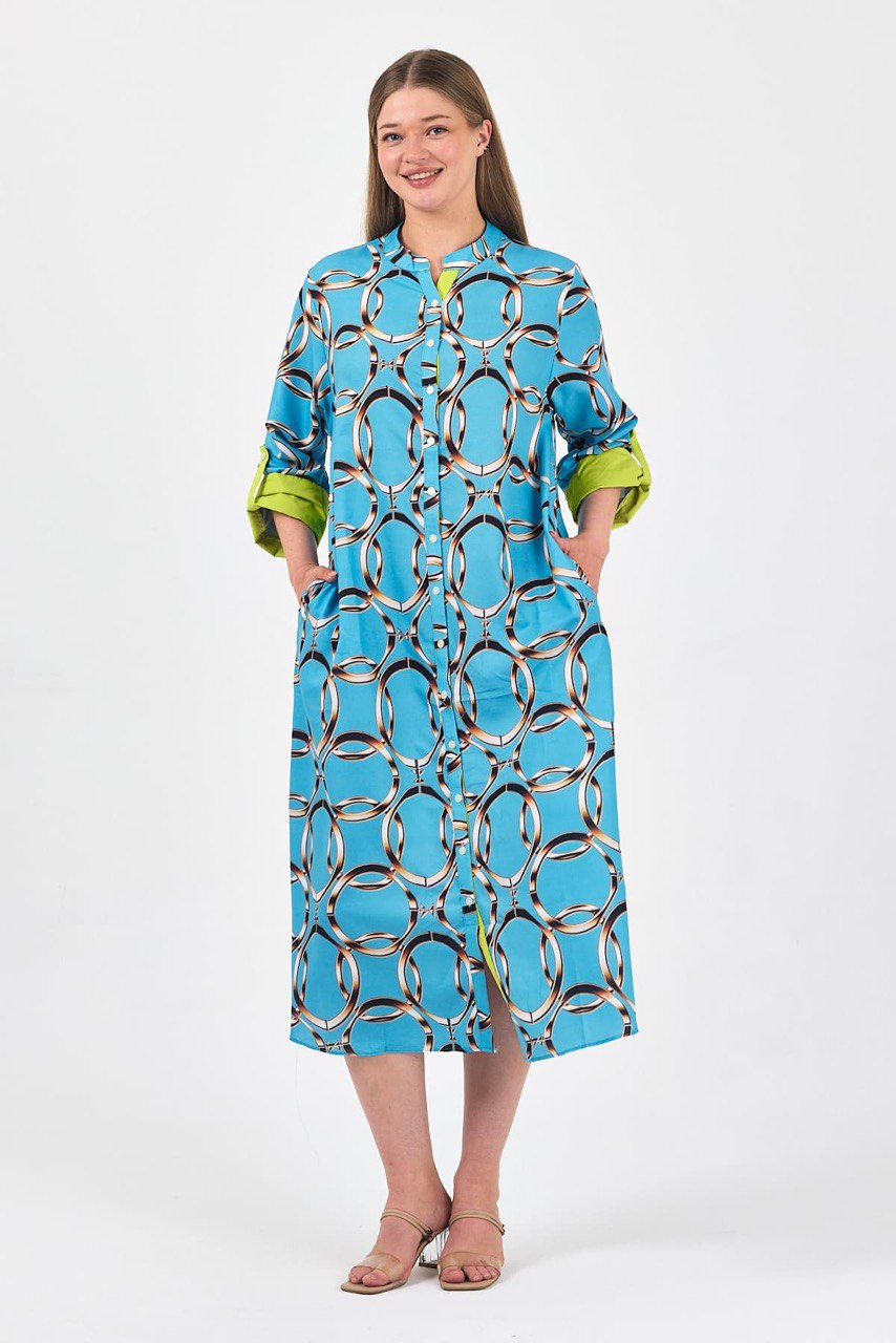 ROBE ANNEAUX TURQUOI