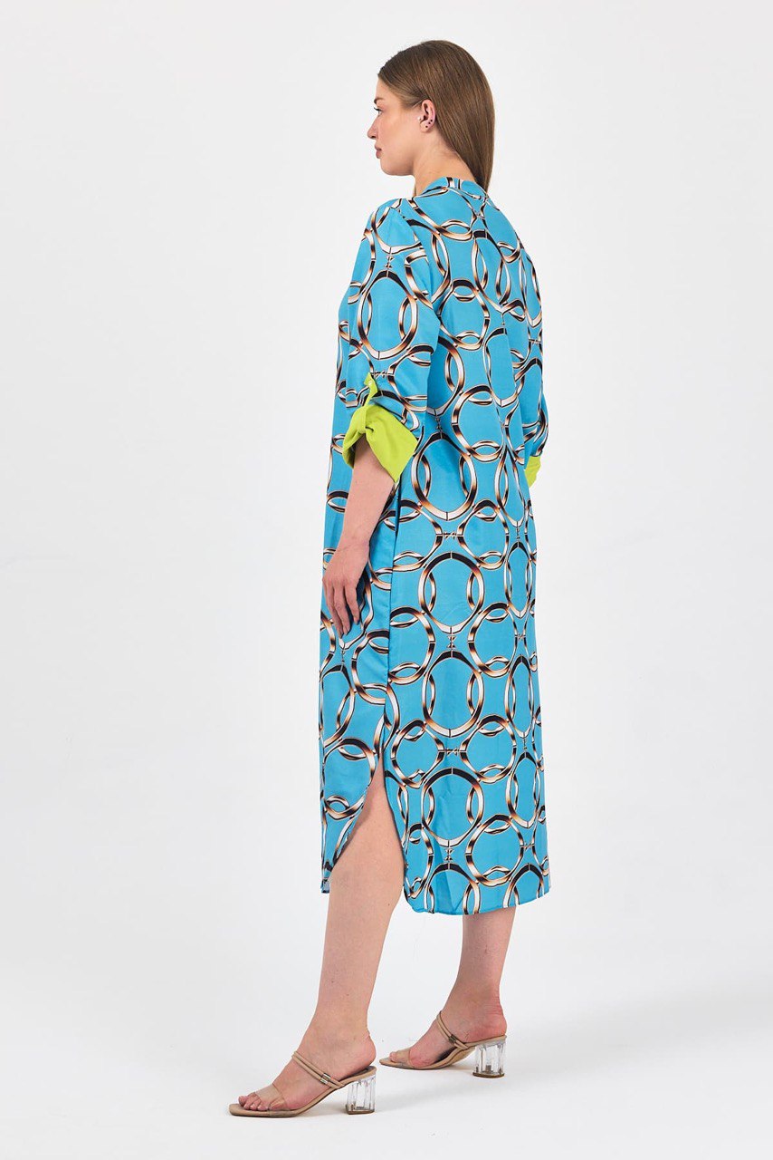 ROBE ANNEAUX TURQUOI