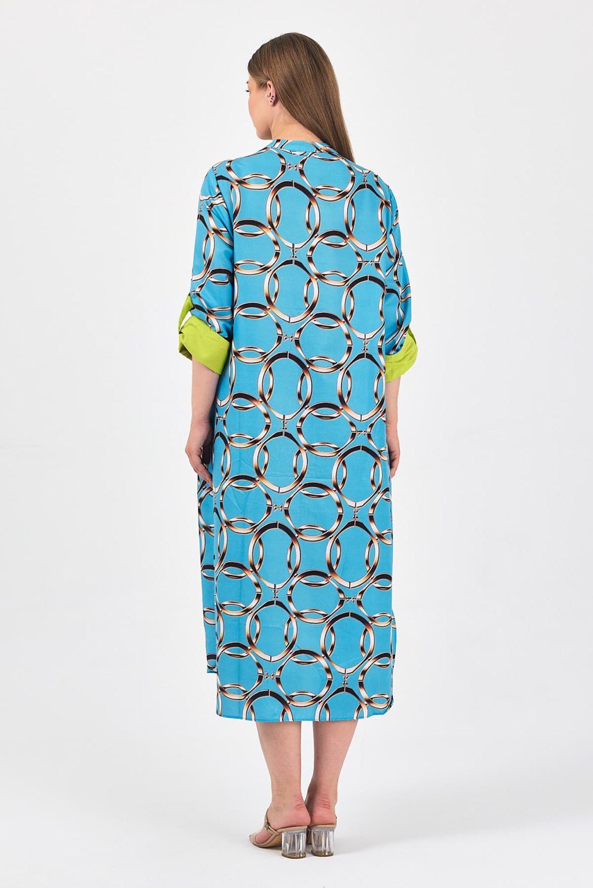 ROBE ANNEAUX TURQUOI
