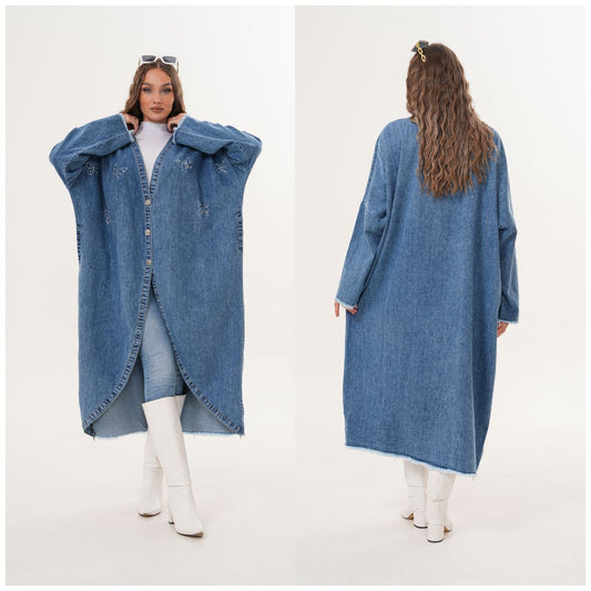 VESTE LONGUE EN JEANS