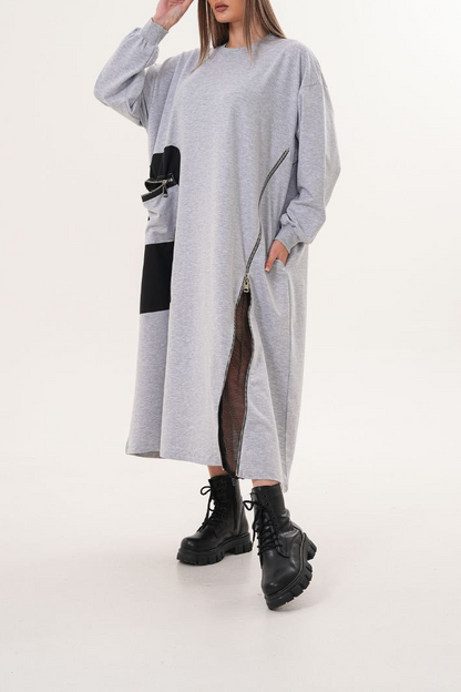 Tunique Grise Zip