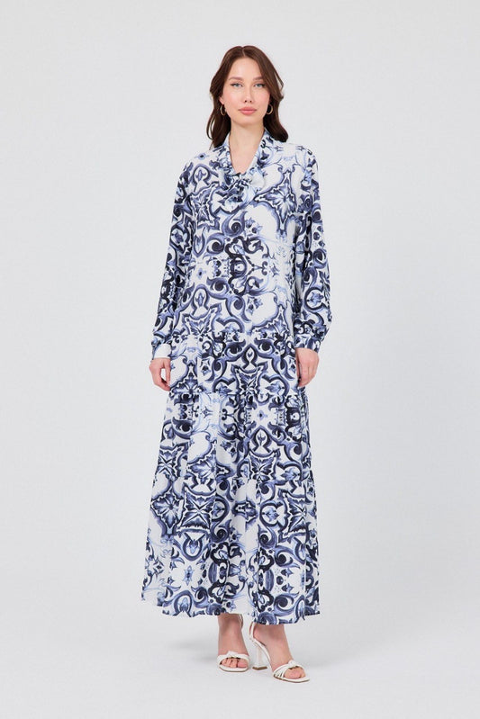 ROIBE LONGUE ARABESQUE BLEU