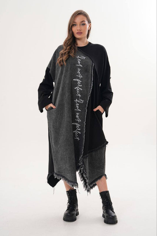 TUNIK NOIR PACHWORK JEANS